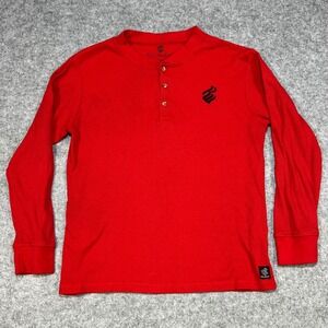 Rocawear‎ Mens Red Long Sleeve Thermal Henley Shirt Size Large